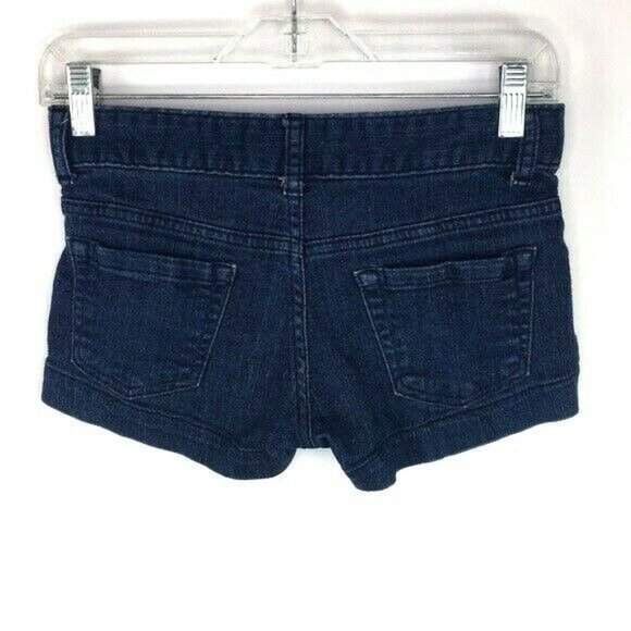 Mossimo Blue Jean Shorts Sz 1 Dark Stretch *E - Picture 2 of 5